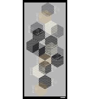 Geometrik Desen Pavia Seri Şal Eşarp Askısı ile Birlikte 90X200 cm Siyah Gri-90X