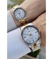 Casio CSISTE163 Gold Gümüş Renk Hediye Paketli Sevgili Çift İki Kol Saati