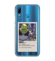 Huawei P20 Lite Uyumlu Shrek Minimalsit Poster Desenli Şeffaf Telefon Kılıfı