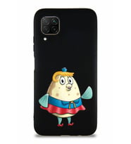 Huawei P40 Lite Soft Premier Kapak Bayan Puff Tasarımlı Silikon Kılıf - Siyah (Şeffaf)