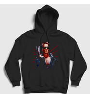 Presmono Unisex Siyah Arnold Schwarzenegger Film The Terminator Kapüşonlu Sweatshirt 254661tt