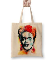 Frida Kahlo 06 Bez Çanta Uzun Saplı