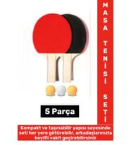 Ergonomik Dayanıklı Eğlenceli Çok Şık Renkli 2 Adet Raket 3 Adet Pinpon Topu Özel Masa Tenisi Seti