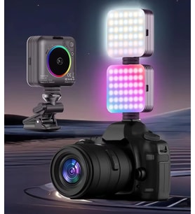 Cep Telefonu Çakarlı Dolgu Işık, Canlı Yayın Için Mini Taşınabilir Kısılabilir Yüksek Parlaklık RGB Selfie Işık Paneli, Kıskaçlı Telefon ve Notebook Tutucu, YouTuber Yayıncı Işığı D12S