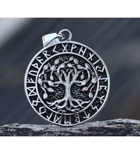 voyageaccessory Çift Taraflı Kullanım İskandinav Mitolojisi Yggdrasill Yaşam Ağaç Kolye- Hayat Ağacı Kolye