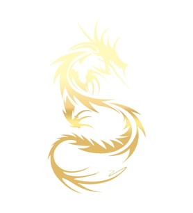 Ejderha Sticker 17x17 Cm Gold