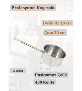 Profesyonel Kaçerola 20 cm Paslanmaz Çelik 430 Kalite