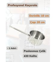 Profesyonel Kaçerola 20 cm Paslanmaz Çelik 430 Kalite