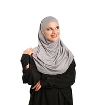 Gri Pratik Hazır Geçmeli Tesettür Eşarp Viskon Boneli Büyük Boy 1290BV_15