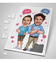 Kişiye Özel 240 Parça Hayata Pozitif Bakan Çiftler Karikatürlü Puzzle