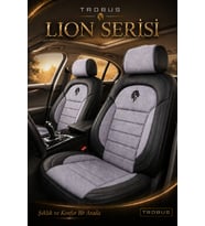 Peugeot Partner 2009-2019 Uyumlu Lion Serisi 2+1 Ticari Tay Tüyü Gri Siyah Koltuk Kılıfı