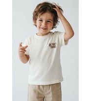 Breeze Erkek Çocuk Tişört Kabartmalı Çöl Macerası Temalı Sırt Kısmı Baskılı 1-4 Yaş, Ekru