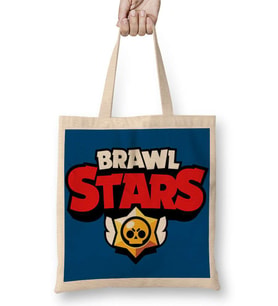 Brawl Stars Logo 04 Bez Çanta Uzun Saplı