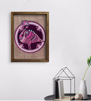 BK Home Flamingo Tasarımlı Doğal Masif Ahşap Çerçeveli Tablo 45x65cm-1