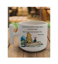 Beyaz T Kulp Sonsuza Kadar Arkadaş Olacağız Pooh Latte Fincan Modelleri