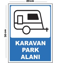 Metal Karavan Park Alanı 20cm x 30cm A4 Büyüklüğünde Uyarı Levhası Yönlendirme Tabelası
