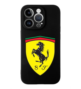 Apple iPhone 14 Pro Max  Lansman Kılıf Ferrari  Tasarımlı Altı Kapalı İçi Kadife Kaplı  Kapak (Şeffaf)