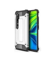 Xiaomi Mi Note 10 Lite Kılıf Armor Hybrid Zırh Silikon (Gri)