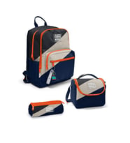 Coral High Lacivert Koyu Gri Bej Renkli 3'lü Okul Çanta Seti SET0123693 - Erkek (Çok Renkli)