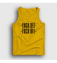 Presmono Unisex Sarı Fuck Off Katlamalı Gizli Yazılı Atlet 342691tt (Sarı)