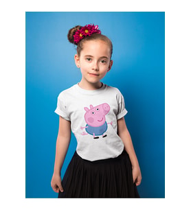 Peppa Pig Baskılı Unisex Çizgi Film Çocuk Tişört (1-12 Yaş)