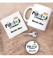 Patoloji Teknikeri Kupa Bardak Altlık ve Anahtarlık Hediye Seti (Model 1)