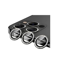 İphone 13 Pro Ve 13 Pro Max Siyah Uyumlu Taşlı Kamera Lens Koruyucu Cam
