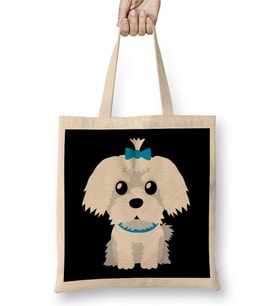 Maltese Dog Gift For Owner Maltese Dog Lover Bez Çanta Uzun Saplı