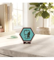 Atatürk Figürlü Estetik Masaüstü Aksesuarı, Sevdiklerinize Anlamlı Bir Hediye Alternatifi 10x10 cm, Turkuaz