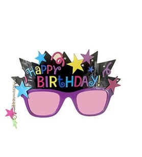 Star Renkli Happy Birthday Parti Gözlüğü 1 Adet
