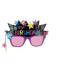 Star Renkli Happy Birthday Parti Gözlüğü 1 Adet