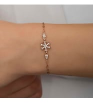 925 Ayar Gümüş Rose Kar Tanesi Kadın Bileklik