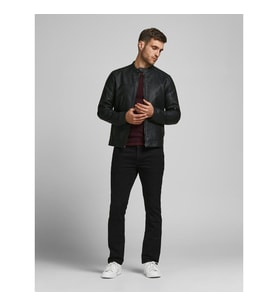 Jack & Jones Erkek Fermuarlı Mevsimlik Ceket - Warner (Siyah)