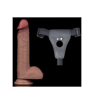 Lovetoy Belden Bağlamalı 23,5cm Çift Katmanlı Silikon Cock Strap On Dildo