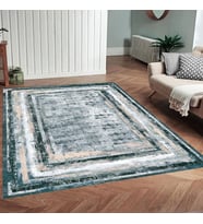 Rovigo Home Dijital Baskı Yıkanabilir Kaymaz Taban Salon Halısı Ve Yolluk RV151-FNL456 (Yeşil)