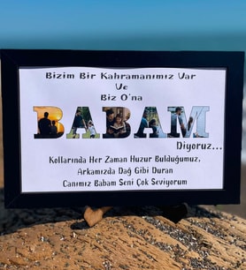Babalar Gününe Özel Kişiselleştirilebilir "Canlı Anılar" Fotoğraflı Ahşap Çerçeve