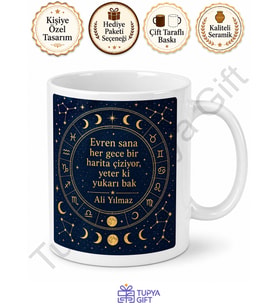 Astroloji Sever İçin Özel Baskılı Kupa Bardak Burç Hediye