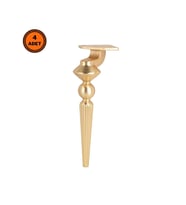 4 Adet Tuva Lüx Metal Ayak 16 cm Mat Altın Mobilya Koltuk Ayağı (Krom)