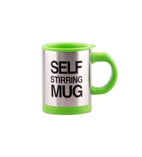 Kendi Kendini Karıştıran Mikser Kupa Termos Bardak; Self Stirring Mug (Yeşil)