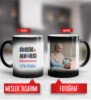 Din Kültürü Öğretmenine Hediye Din Kültürü Öğretmeni Kupa Bardak Sihirli Fotoğraflı