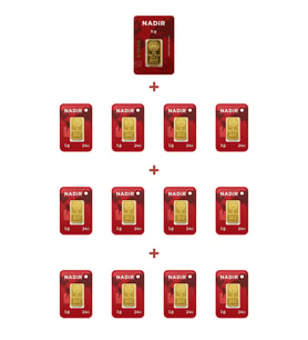 Nadir Gold 24 Ayar 17 Gram Külçe Altın (1 Adet 5 Gram Külçe Altın + 12 Adet 1 Gram Külçe Altın )
