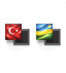 Buzdolap Magnetleri - Ruanda Bayrağı ve Türk Bayrağı - 2'li Set Magneti