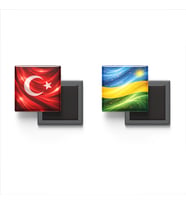 Buzdolap Magnetleri - Ruanda Bayrağı ve Türk Bayrağı - 2'li Set Magneti