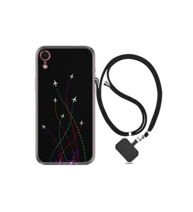 Apple Iphone Xr Kılıf Silikon Desen Boyun Askılı Line Planet 1736