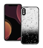 Apple iPhone X / XS Simli Şeffaf Sert Slikon Kılıf (Siyah)