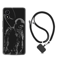TCL 303 Kılıf Silikon Boyun Askılı İpli Desenli Silikon İskelet Astronot 1613