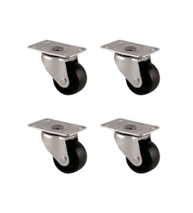 Furç Tablalı Bilyalı Teker - 32MM - Siyah HKS233 - 4 Adet