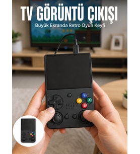 Retro Oyun Konsolu Çift Analog Joystick 64GB Hafızalı Taşınabilir El Konsolu