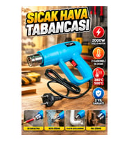 2000W 2 Kademeli Isı Tabancası – 380°C / 500°C Sıcak Hava Üfleme