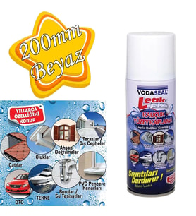 Leak Fix Su Geçirmez Sızdırmaz Sızıntı Önleyici Kauçuk Kaplama Izolasyon Beyaz Sprey 200 Ml